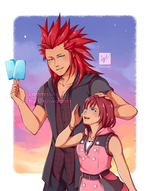 Kairi and Axel Commissioned by Rosweldrmr